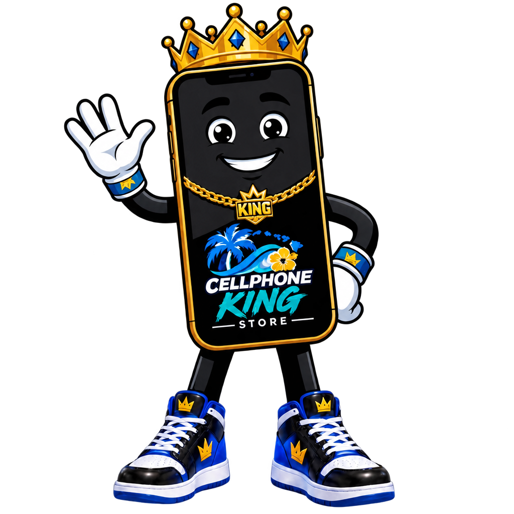 Cellphone King mascot waving hello