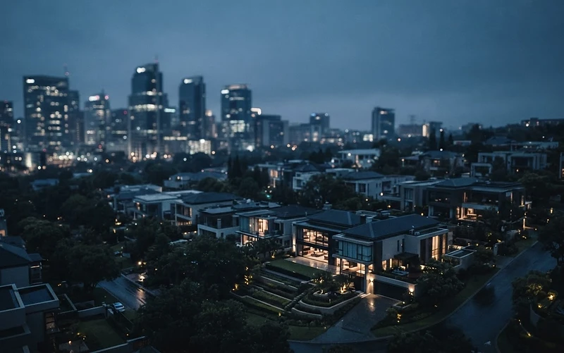 Dunkeld skyline and luxury estate architecture