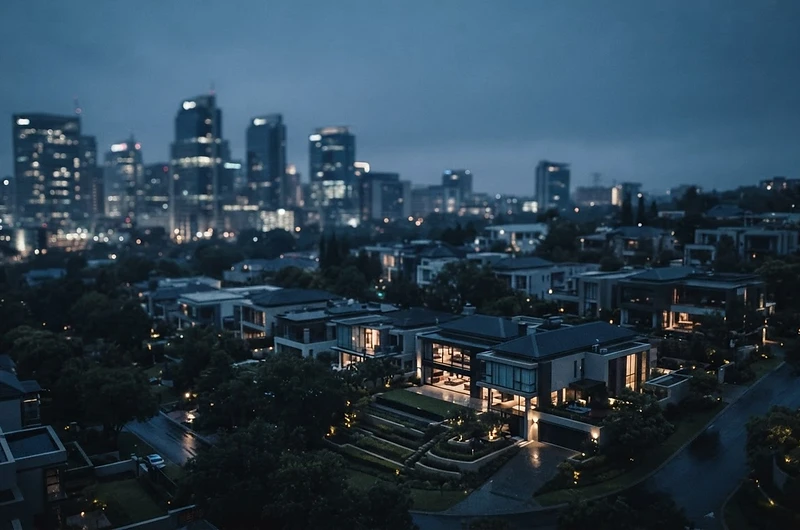 Rivonia skyline and luxury estate architecture