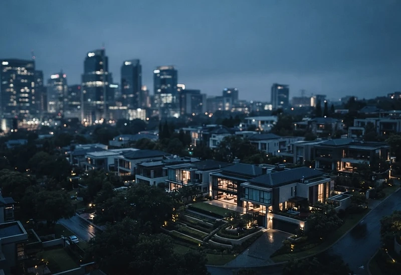 Melrose Arch skyline and luxury estate architecture
