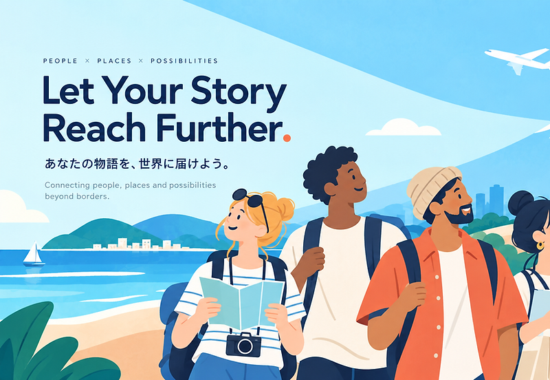 Inbound travelers and Japanese landscape