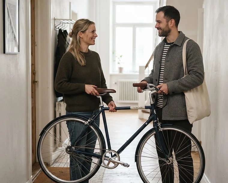 Two people completing a private sale