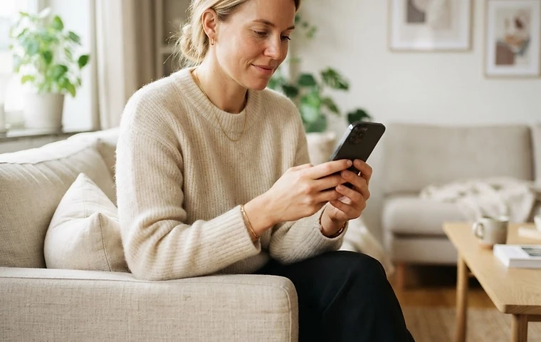Scandinavian buyer reviewing a private online purchase