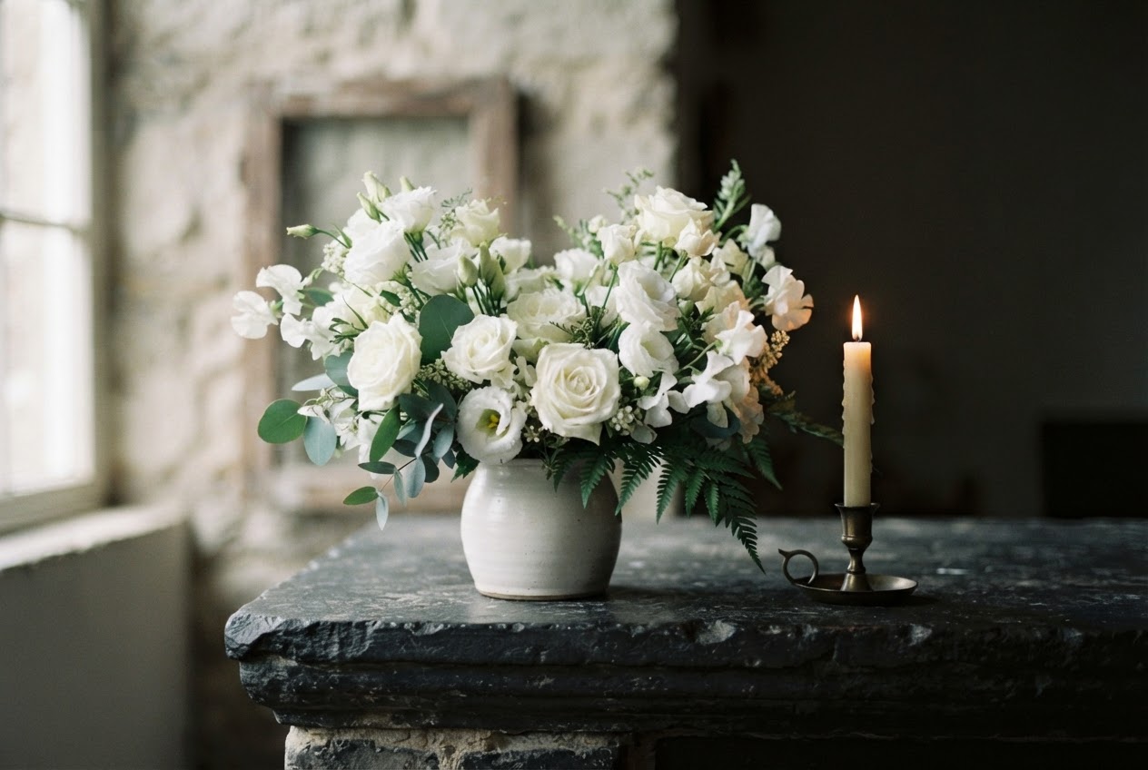 Respectful memorial flowers