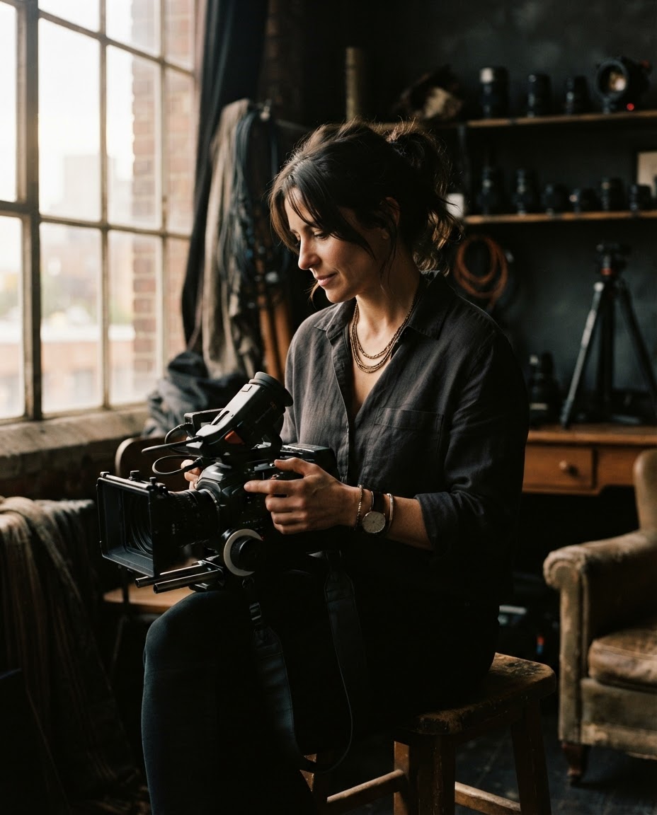 Photographer working behind the lens