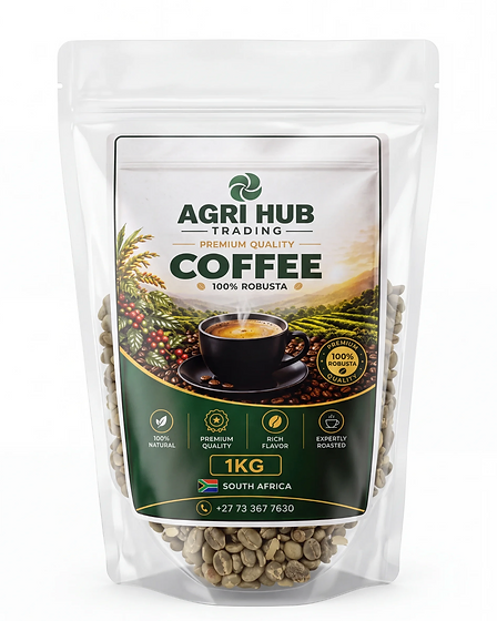 AgriHub Trading premium quality 1kg Robusta coffee pouch