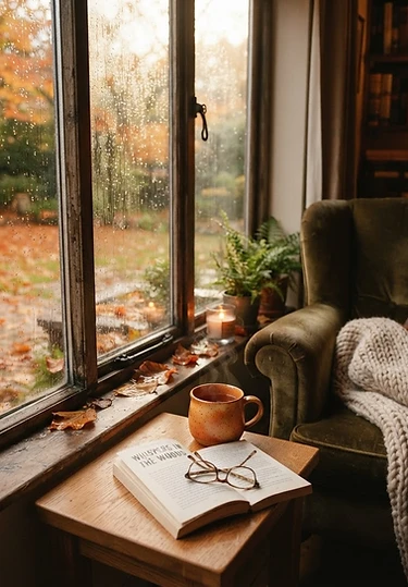 October reading scene