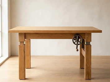 Height-adjustable dining table