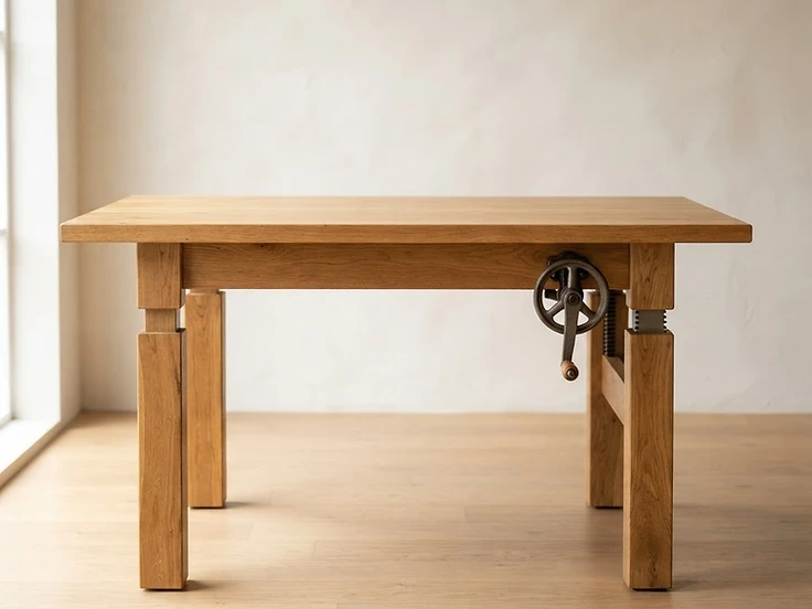 Height-adjustable dining table