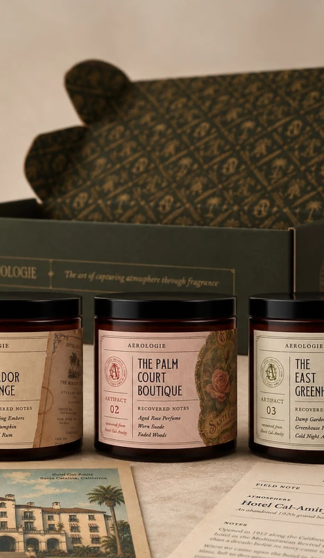 The Hotel Cal-Amity collection laid out on a dark surface
