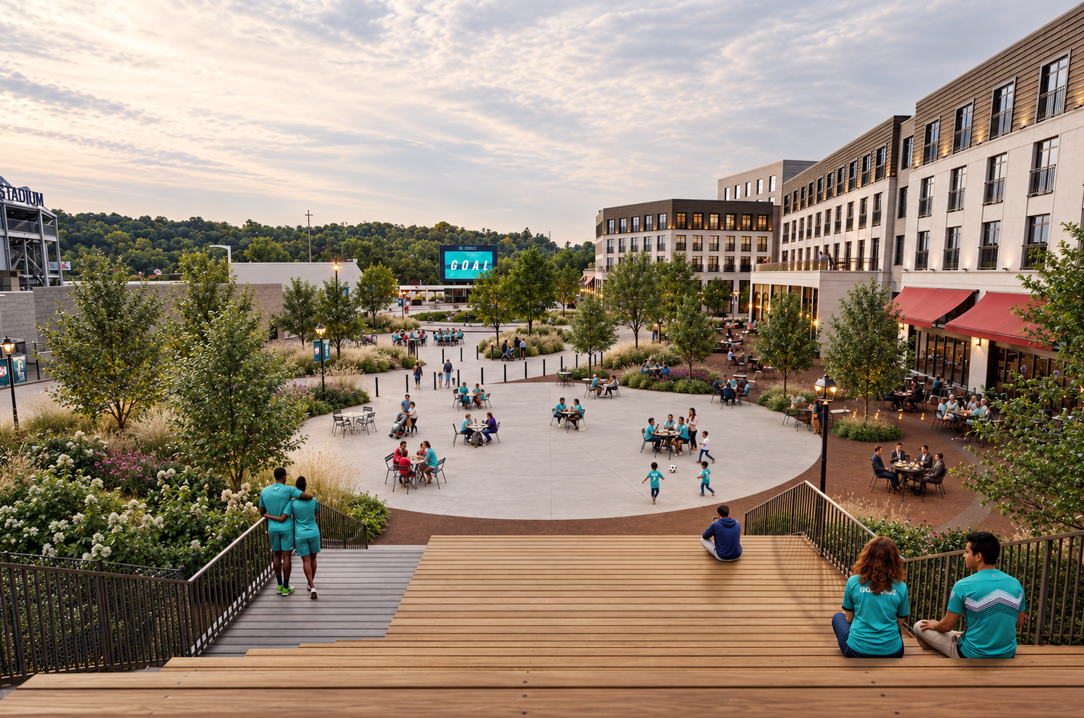 Berkley Riverfront at CPKC Stadium — District and stadium context