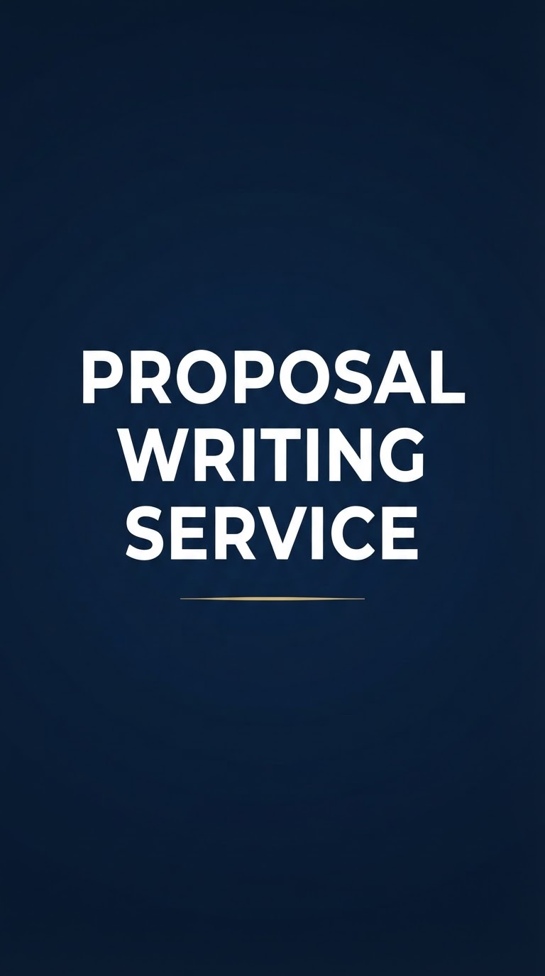 Proposal Writing Service — résumé vertical pour Pinterest.