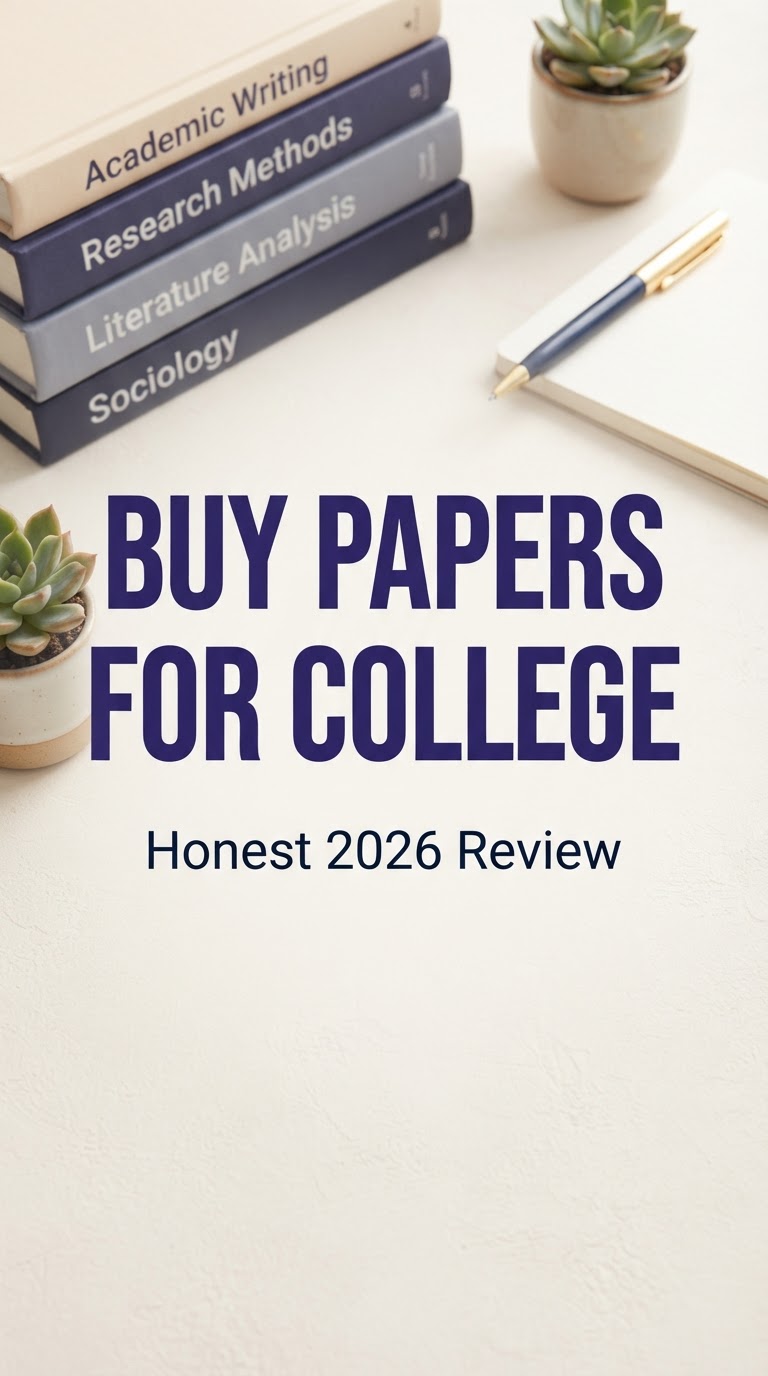 Buy Papers for College — Honest 2026 Review, a vertical pin listing HelpWriting.net, BestCustomWrite.com, and EddyHelp.com.