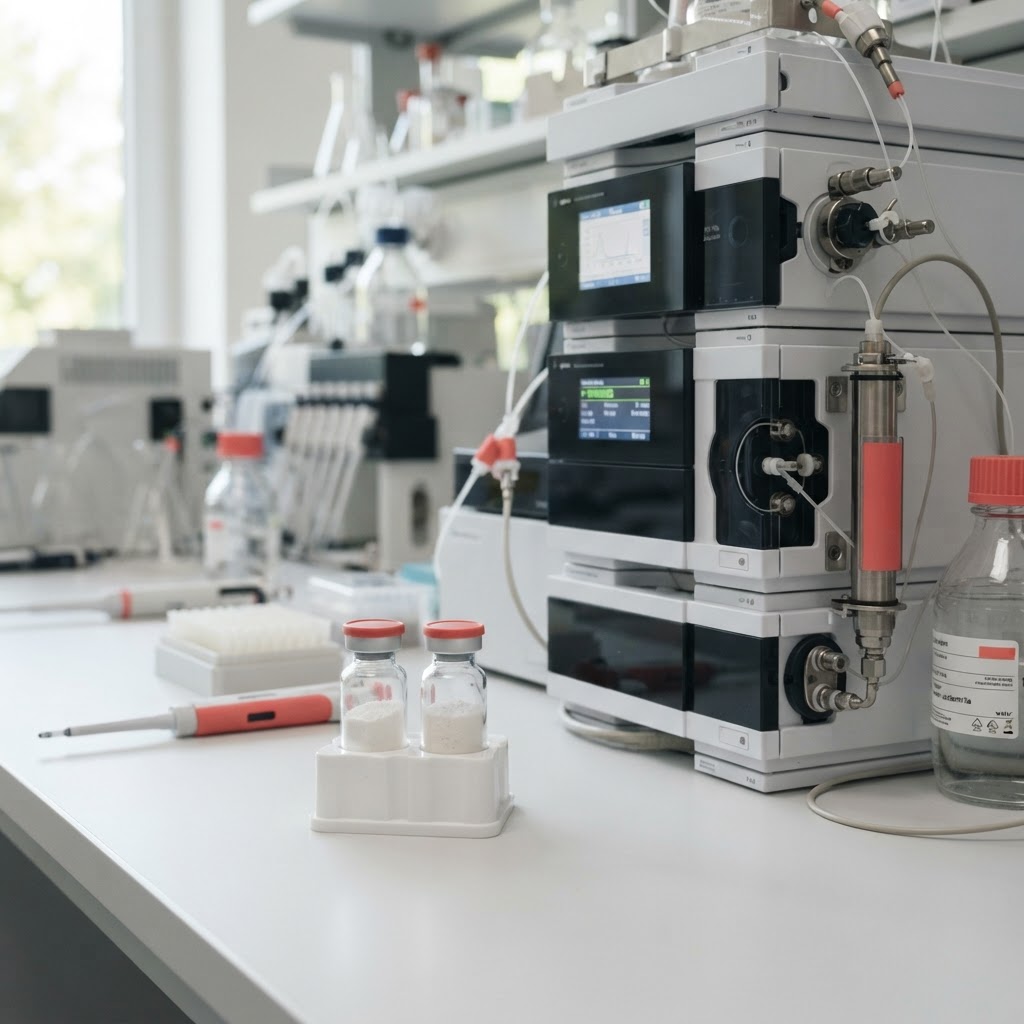 HPLC analysis of peptide research vials