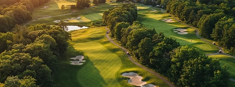 Golf course at golden hour