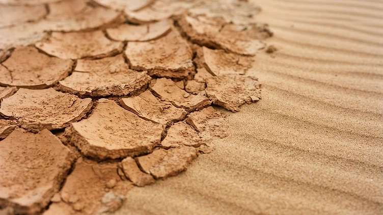 Natuurlijke patronen in gebarsten klei