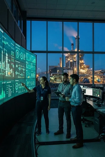 SAVRES engineers in an energy control room