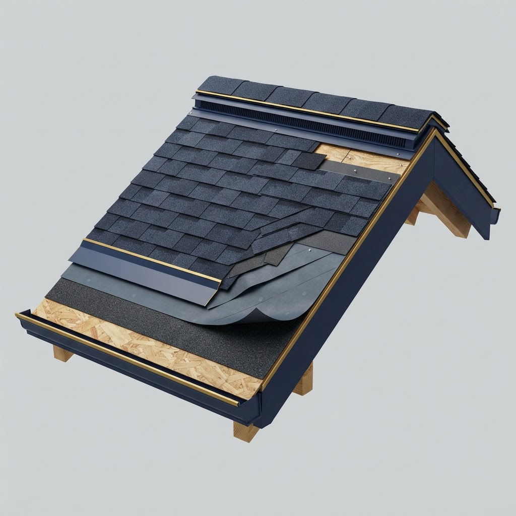 Roof construction layer diagram