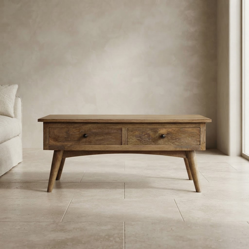 Nordic Style 2 Drawer Coffee Table