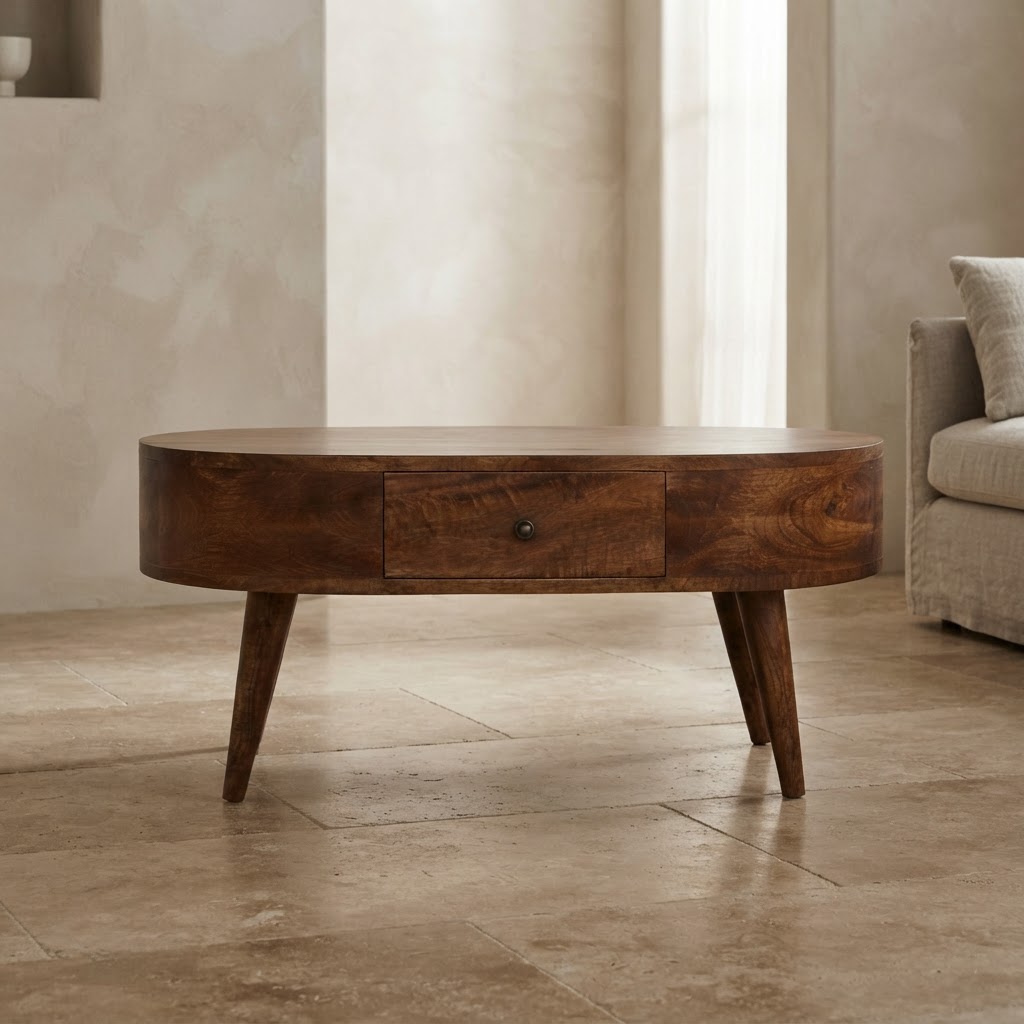 Chestnut Rounded Coffee Table