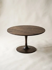 Halo smoked oak round coffee table — minimalist style