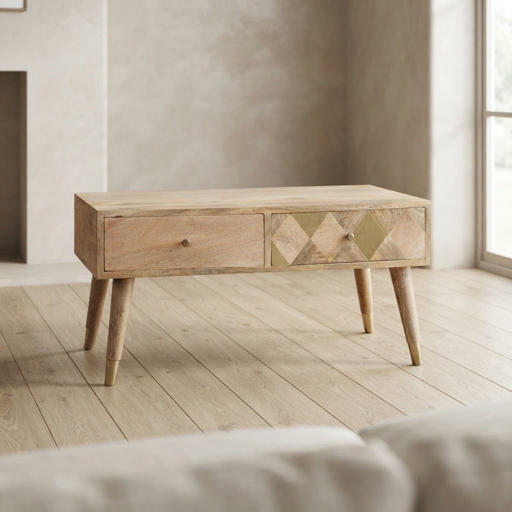 Oak-ish Gold Inlay Coffee Table