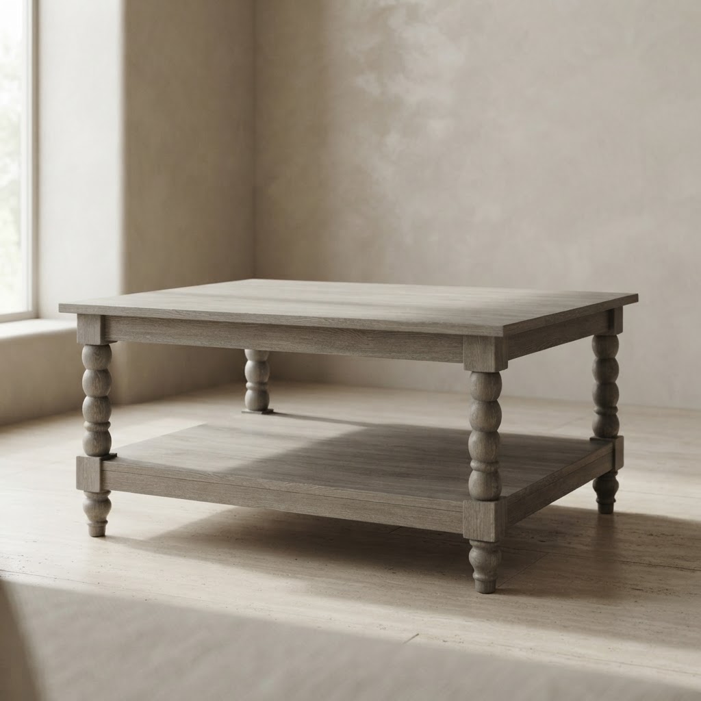Spindle Acid Wash Coffee Table