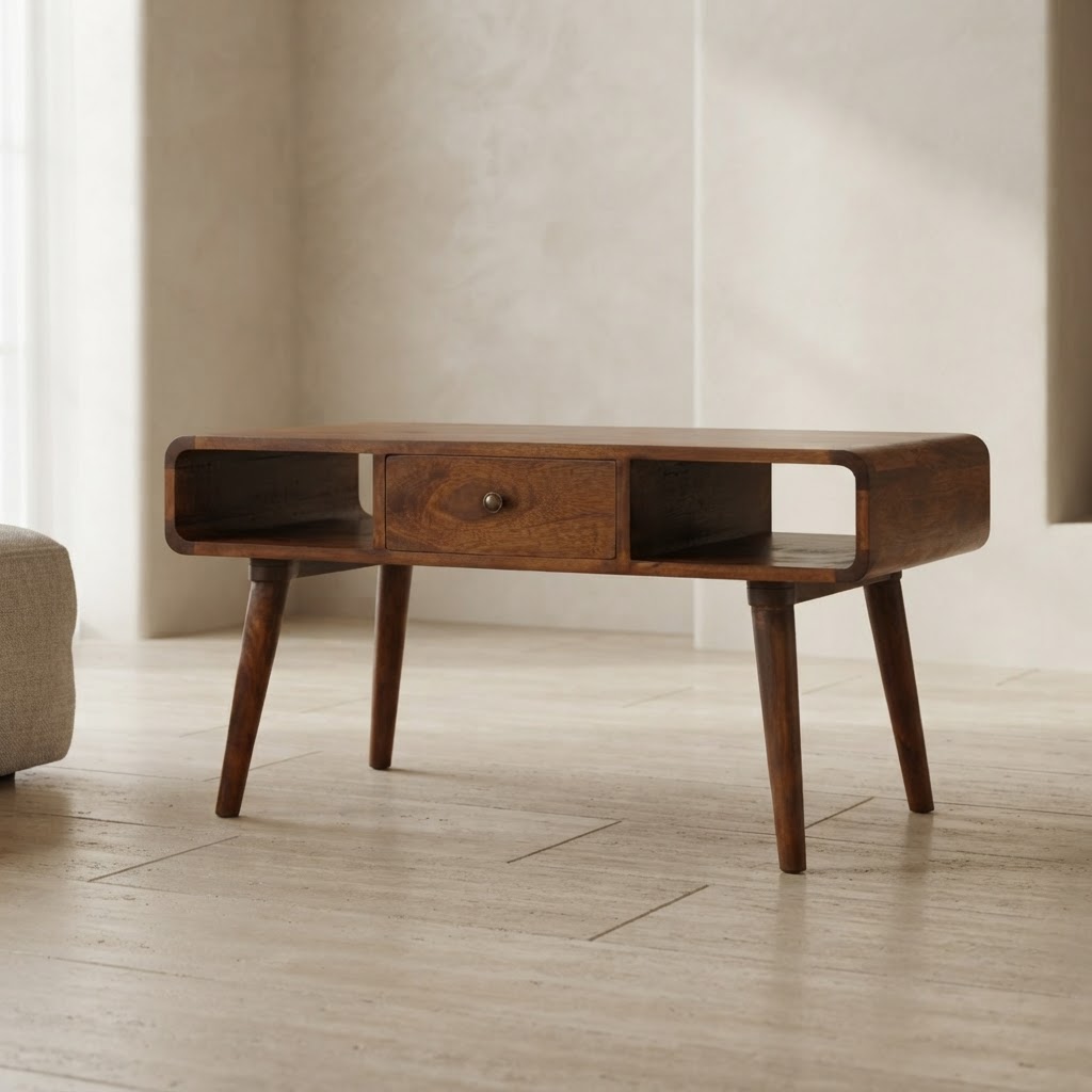 Curved Chestnut Coffee Table