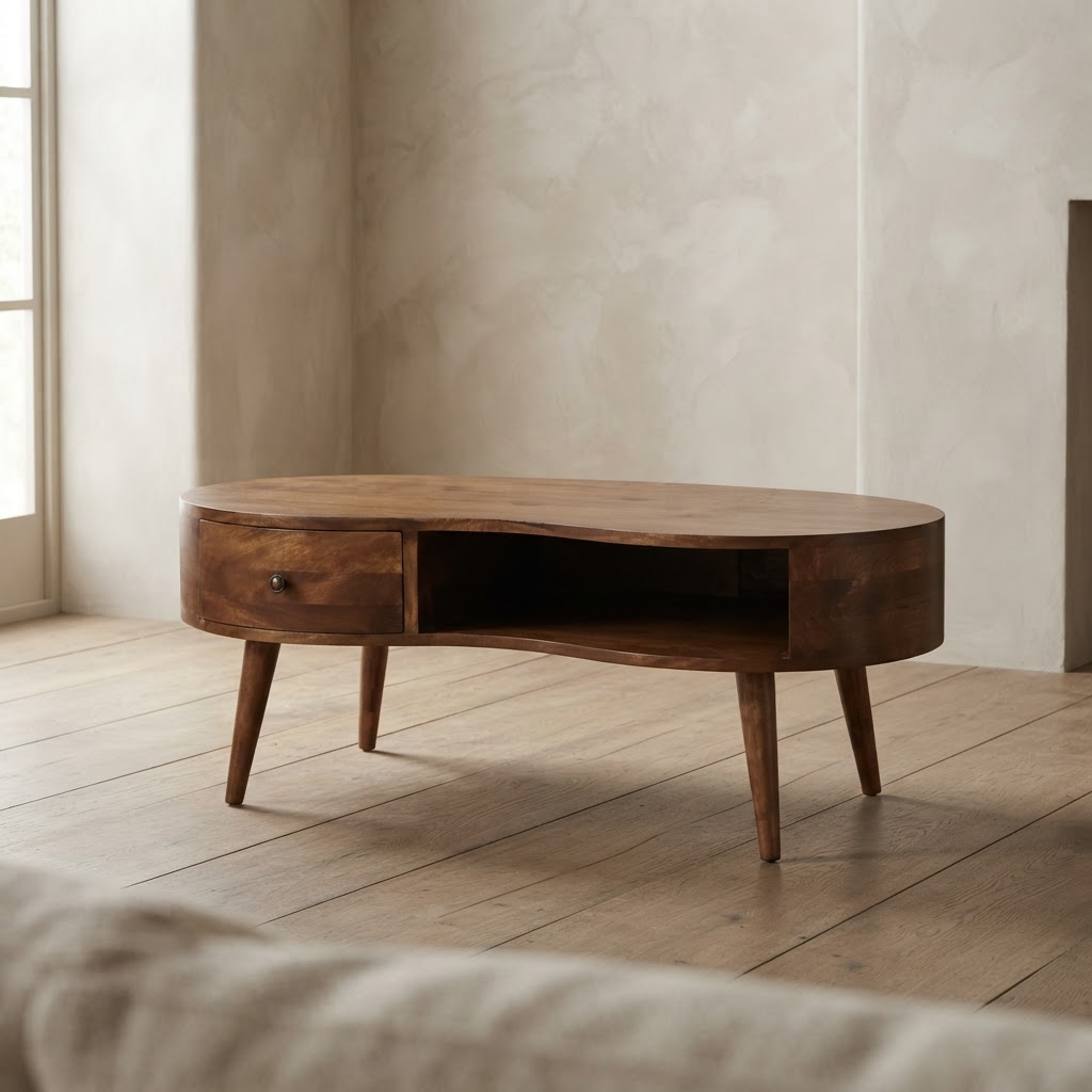 Large Chestnut Wave Coffee Table