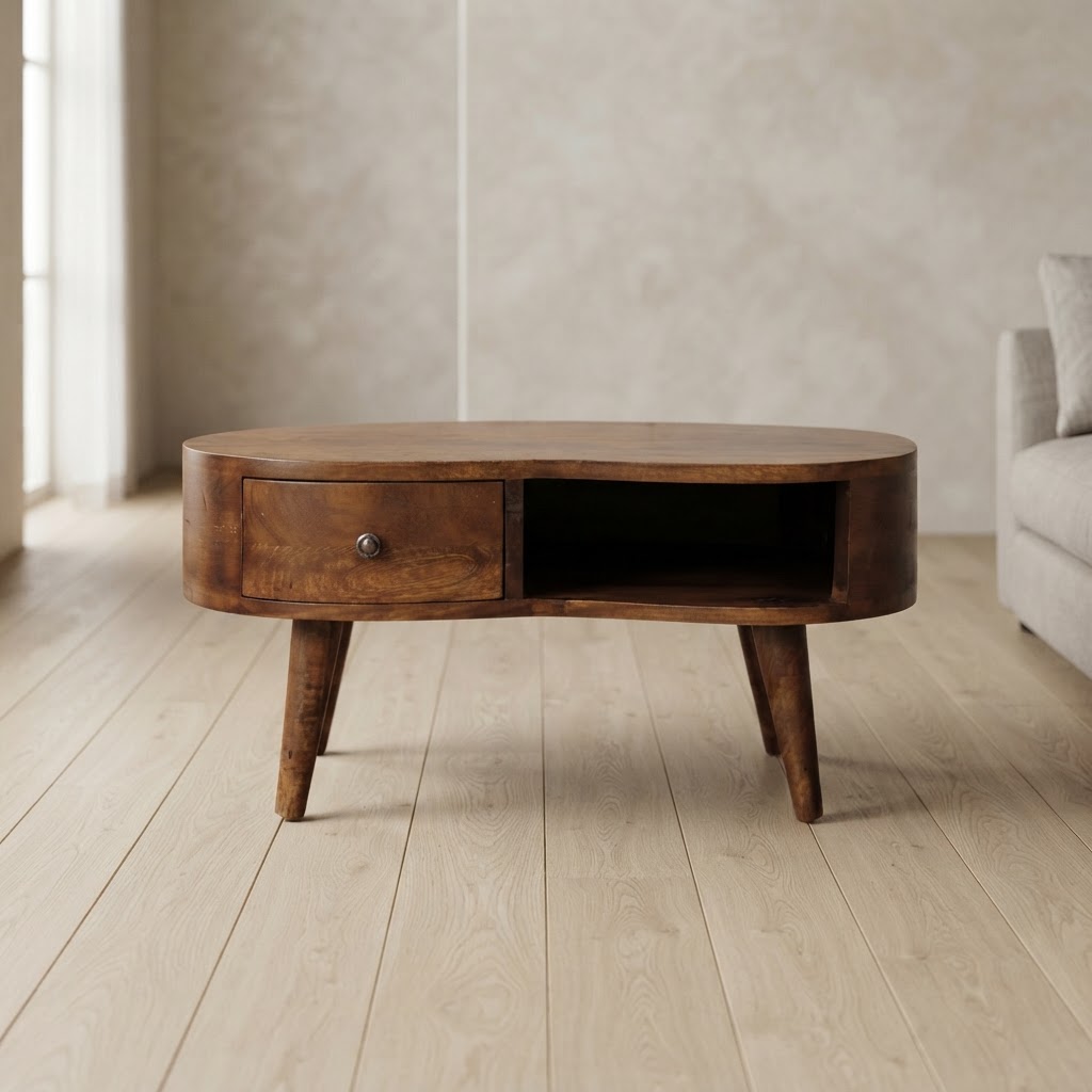 Mini Chesnut Wave Coffee Table