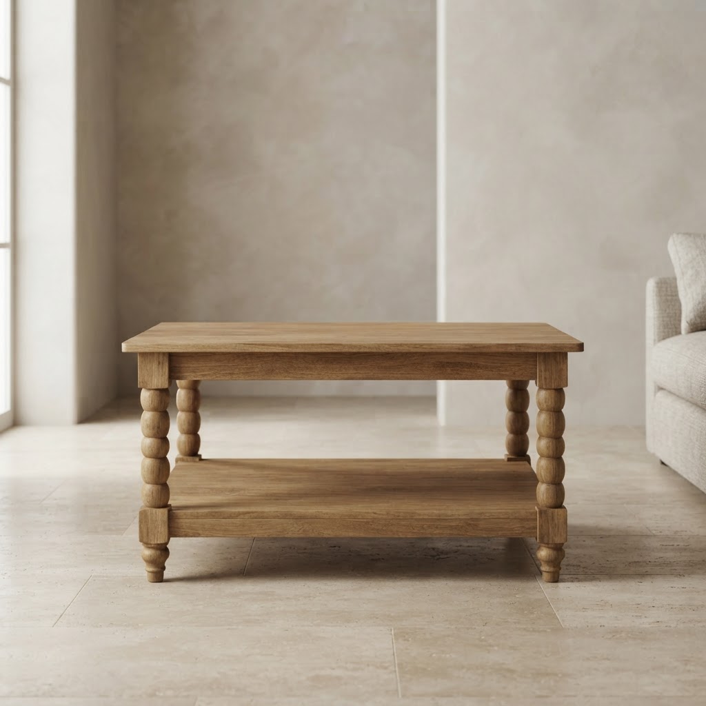 Spindle Golden Teak Coffee Table