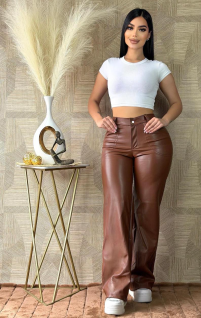 Pantalón Cuero/Gamuza Marrón