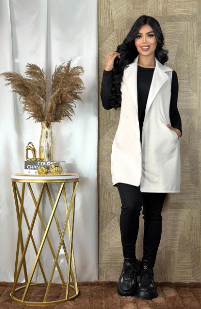 Chaleco Suede Blanco