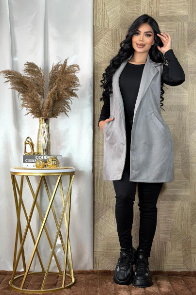 Chaleco Suede Gris