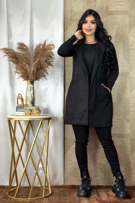 Chaleco Suede Negro