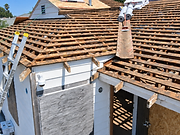 Trim and Detail Work before — existing roof condition in California