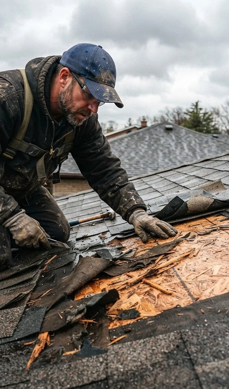 Storm damaged roof repair by Principal Roofs Services in California