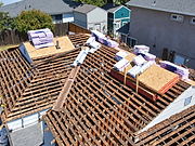 Structural Preparation before — existing roof condition in California