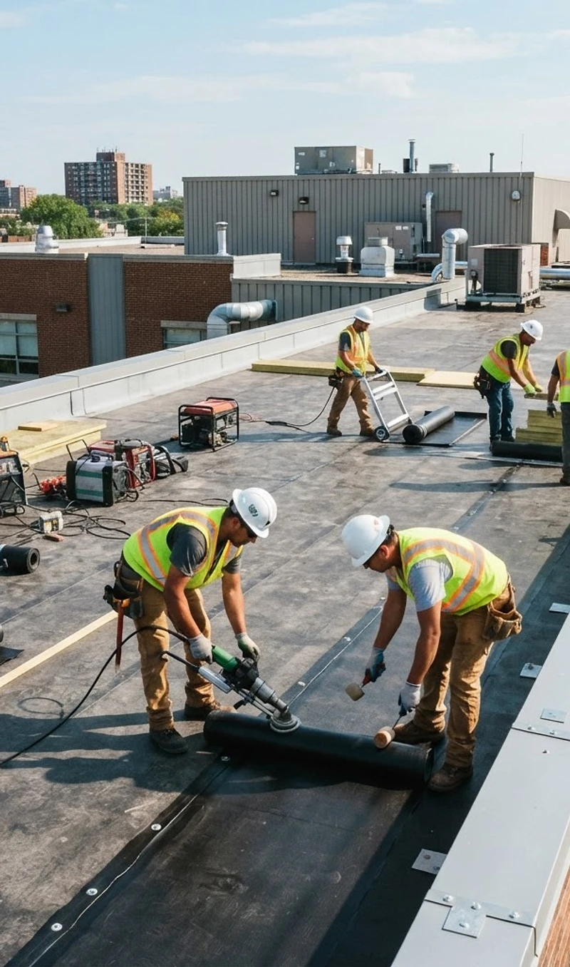 Commercial roofing project by Principal Roofs Services in California
