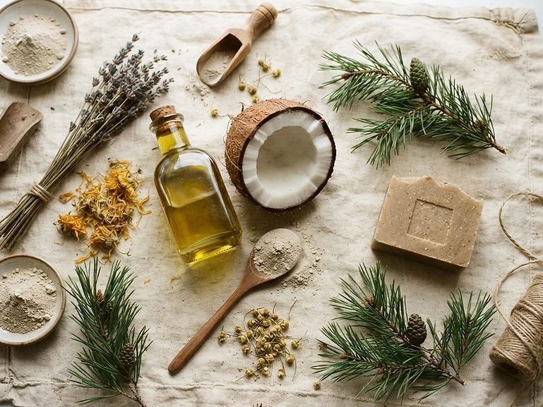 Soapmaking oils, clays, and botanicals