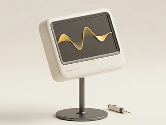 3D illustration of a diagnostic console and calibration tool.