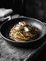 Spaghetti al Ricciola, Brodo di Konbu e Bergamotto