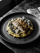 Baccalà Glassato allo Yuzu Kosho con Purea di Cavolfiore al Curcuma