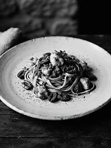 Chitarra with monkfish
