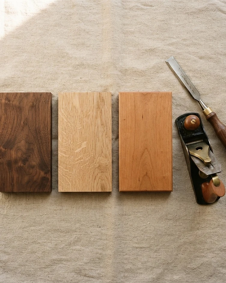Premium wood samples and hand tools