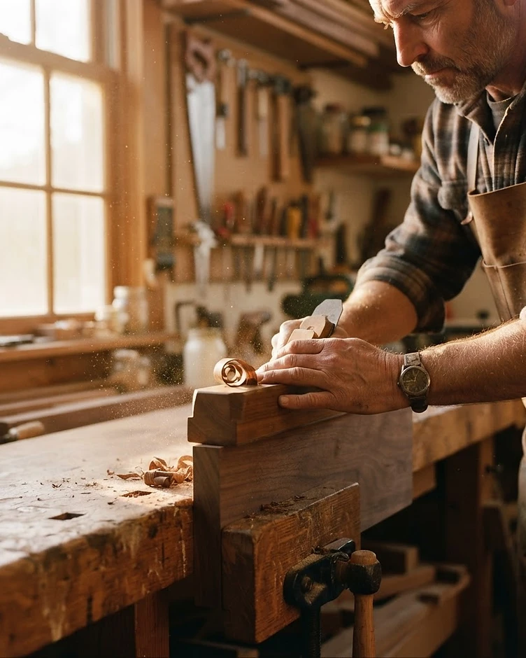 Remy, the AI furniture guide, in the workshop