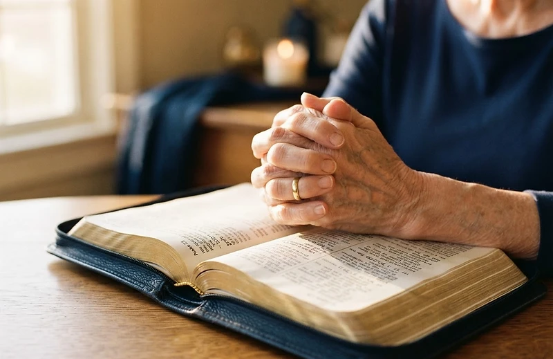 Hands lifted in prayer