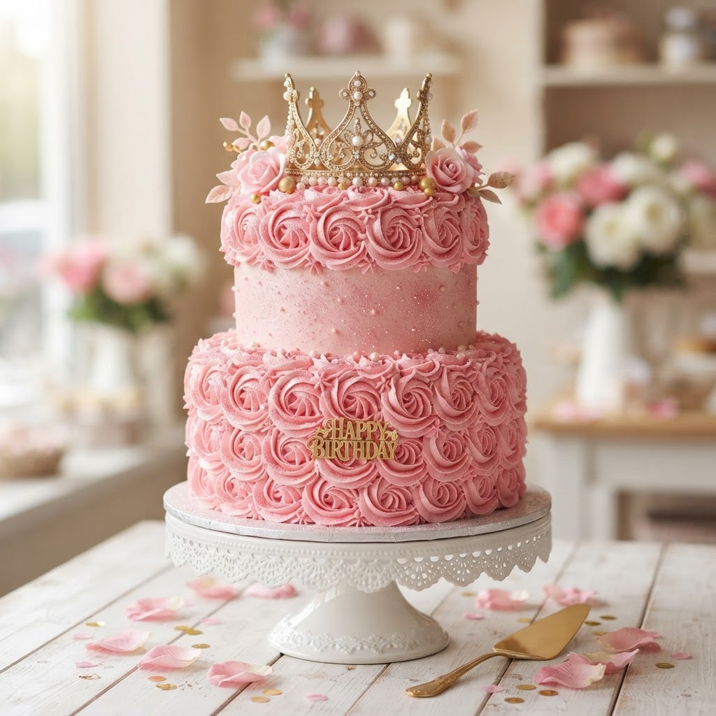 Princess rosette cake