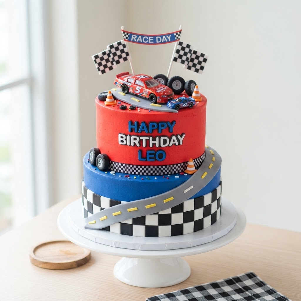 Race car birthday cake