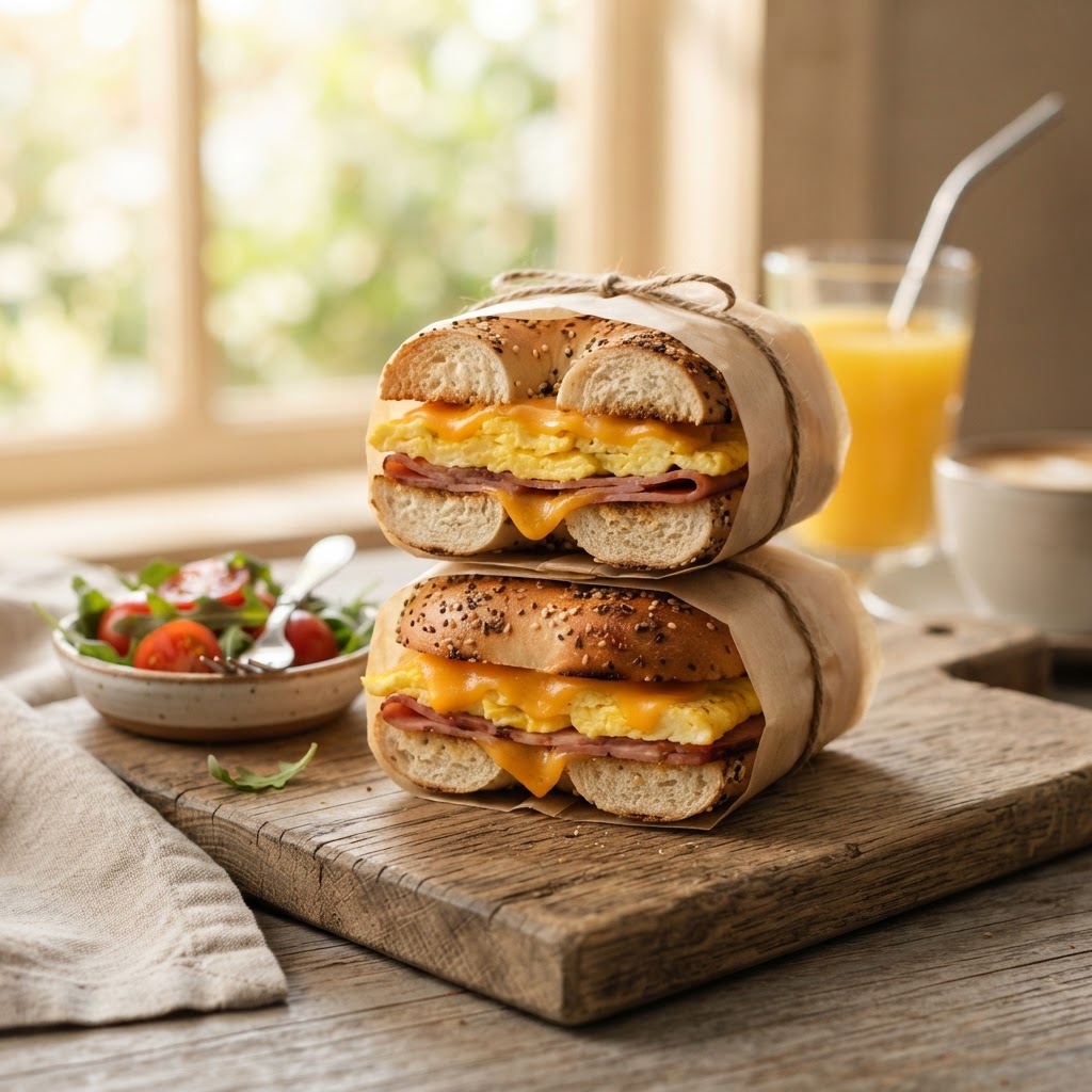 Breakfast Bagel Sandwiches